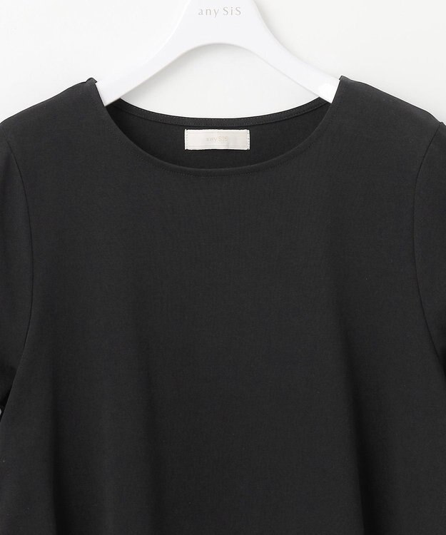 ANY SIS 【UVケア】サイドプリーツ カットソー ブラック