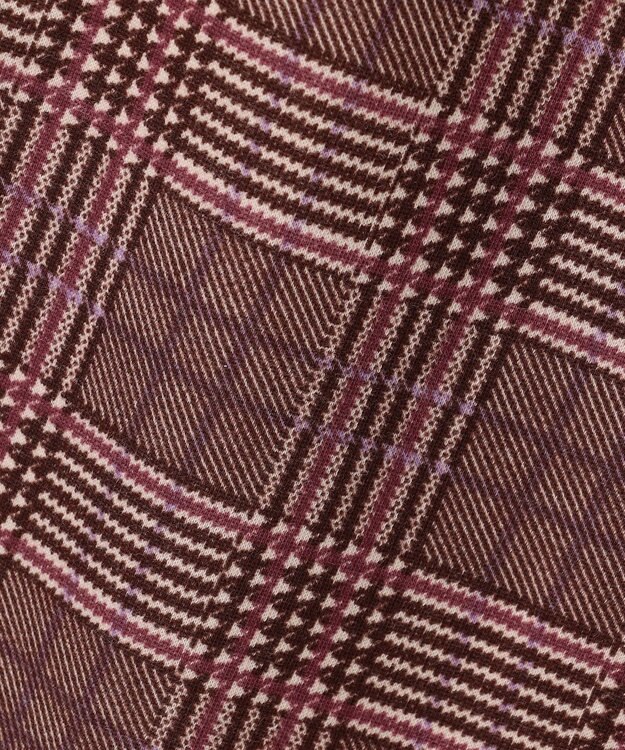 ANY KIDS レースアップ 裏シャギーワイドパンツ ブラウン×チェック