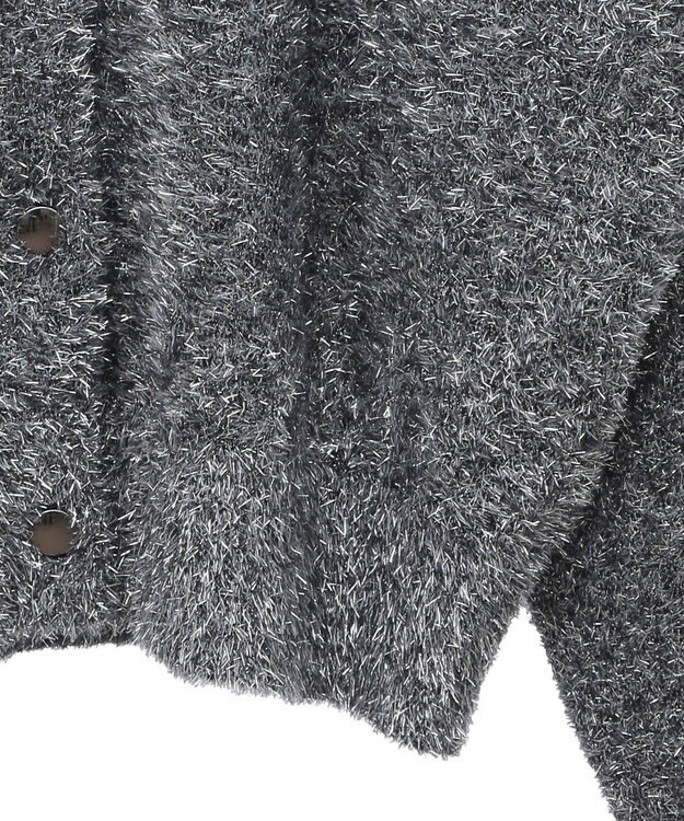Green Parks シャギーギラギララメカーディガン Dark Gray