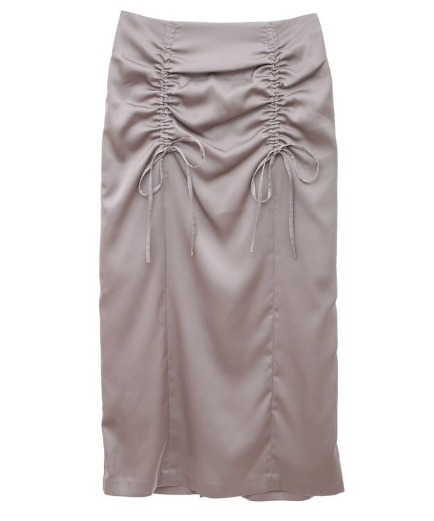 earth music&ecology フロントドロストリボンナロースカート Mocha