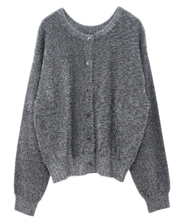Green Parks シャギーギラギララメカーディガン Dark Gray