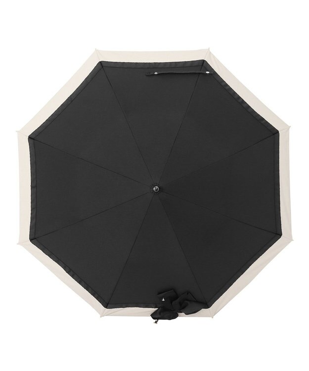 MOONBAT ランバン オン ブルー 晴雨兼用日傘 折りたたみ傘 切り継ぎビジューリボン 遮光 遮熱 UV ブラック