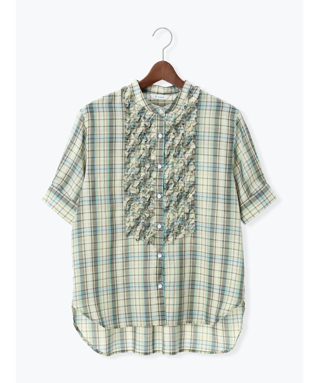 Te chichi チェックフリルブラウス《2026 SUMMER LOOK item》 イエロー