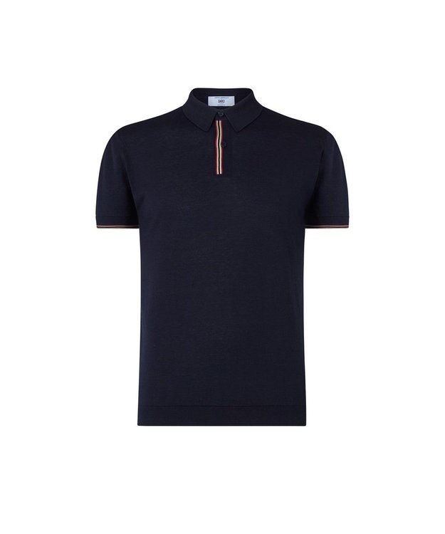 DAKS John Smedley for DAKS ハウスストライプポロシャツ ネイビー