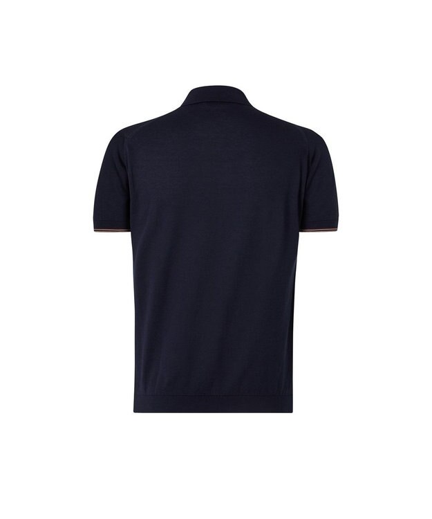 DAKS John Smedley for DAKS ハウスストライプポロシャツ ネイビー