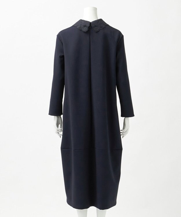 23区 S 【R(アール)】ダブルクロス レース襟 ワンピース ネイビー系