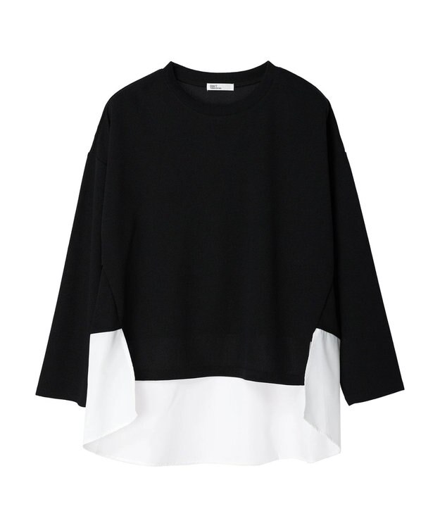 CRAFT STANDARD BOUTIQUE 布帛切替デザインプルオーバー Black