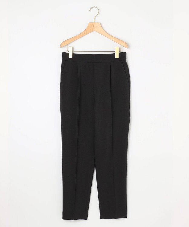 組曲 【美シルエット・ストレッチ・シワになりにくい】オシャクロス テーパードパンツ ブラック系