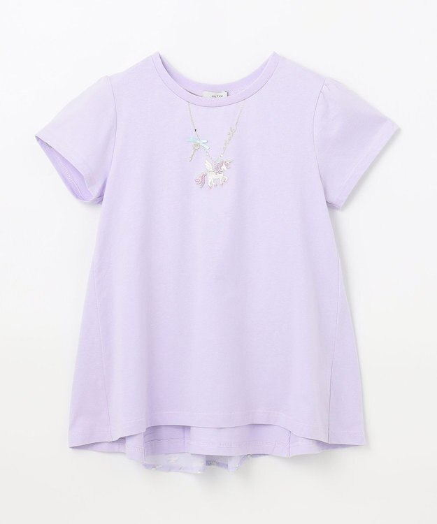 ANY KIDS 接触冷感 しろくま バックシャン Tシャツ ラベンダー×ユニコーン