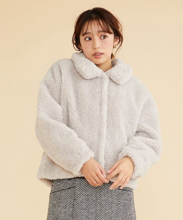 Feroux 【古畑星夏さん着用】ボア ブルゾン ライトグレー系