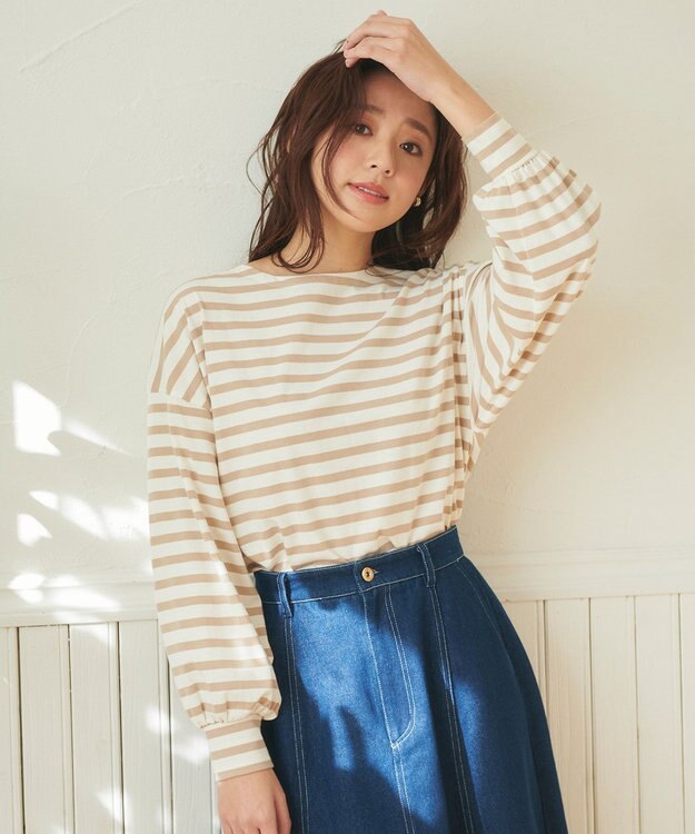 Feroux パフスリーブ ロンＴ ベージュ系1