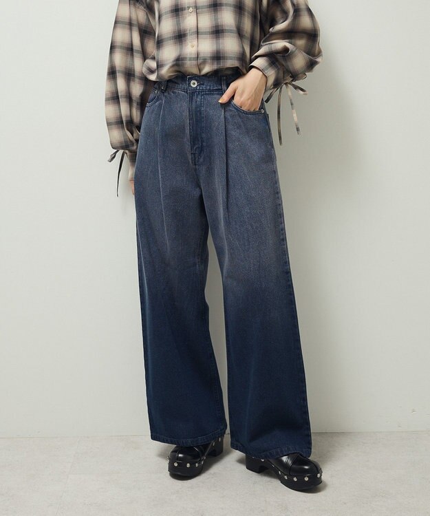 Green Parks ・ＳＵＧＡＲ　ＳＰＯＯＮ　デニムワイドパンツ Purple