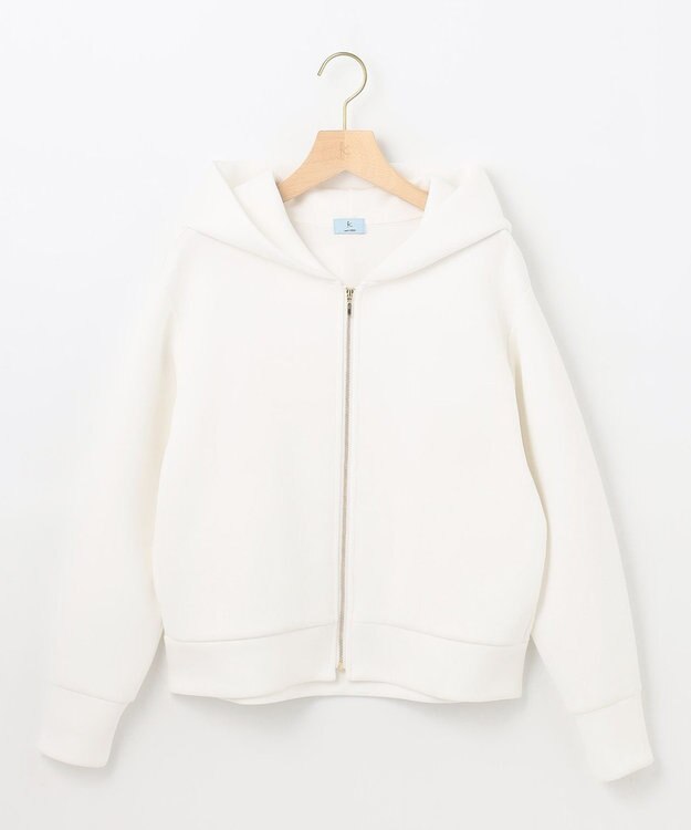 組曲 フード付きバックフリル パーカー オフホワイト系