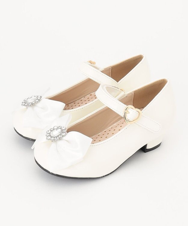 ANY KIDS エナメルヒールパンプス オフホワイト