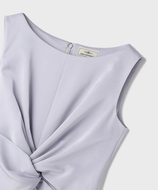 GRACE CONTINENTAL サテンクロスドレープワンピース ラベンダー