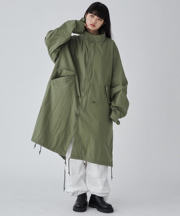 WEGO 【ユニセックス着用ITEM】サイドスリットモッズコート カーキ