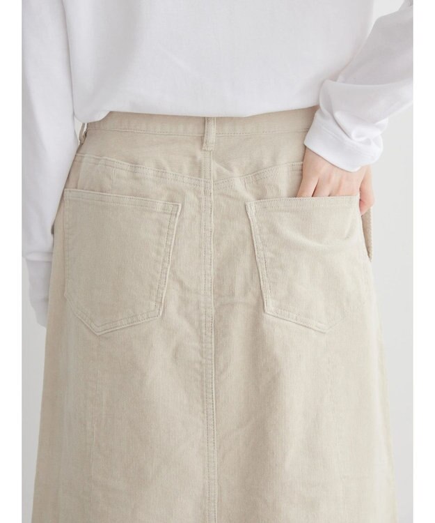 AMERICAN HOLIC コーデュロイＡラインスカート Ivory