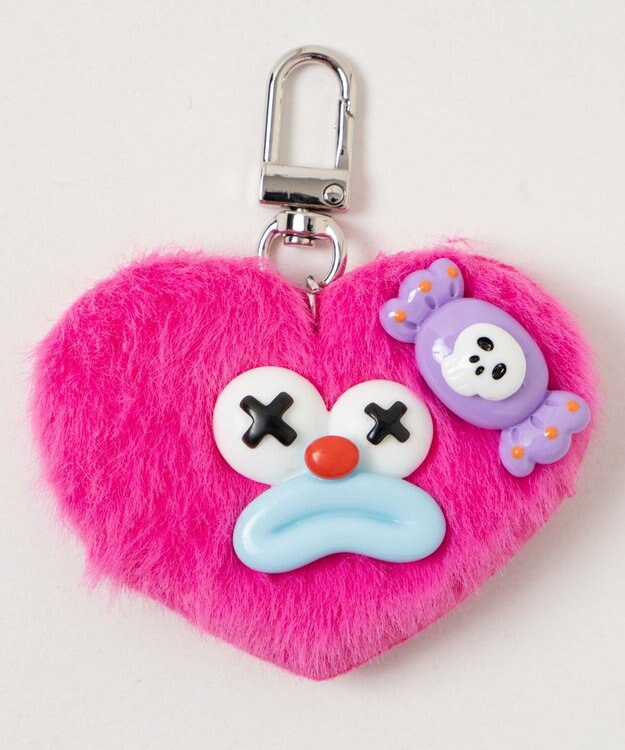 WEGO ミニハートピエロモンスターぬいぐるみキーホルダー ピンク