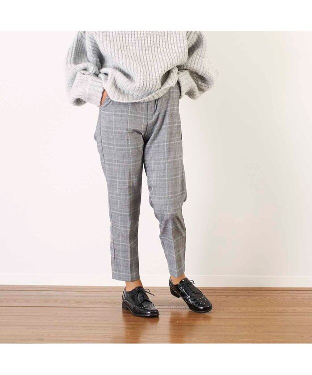 ing <ing>スタッズ付きレースアップシューズ ブラックカタオシ