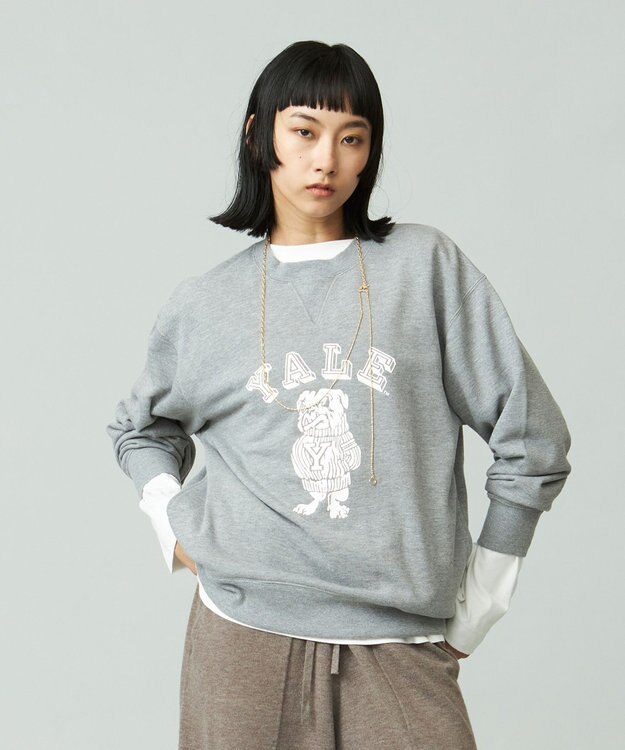 J.PRESS YORK STREET 【UNISEX】YALEブルドック裏毛スウェット ライトグレー系