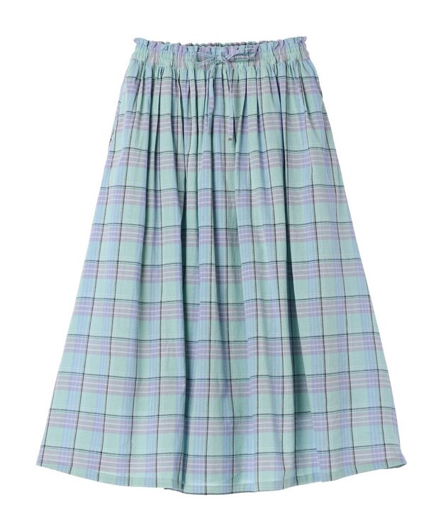 CRAFT STANDARD BOUTIQUE チェックギャザーロングスカート Mint