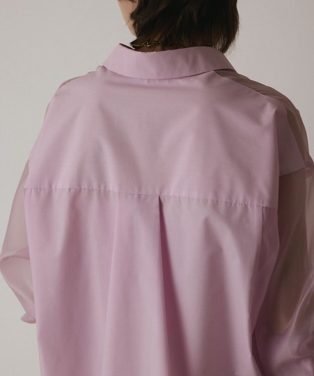 GRACE CONTINENTAL シアーコンビオーバーシャツ ピンク
