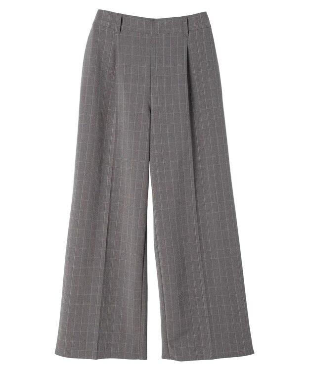Green Parks きれいシルエットチェックワイドパンツ Glen Check