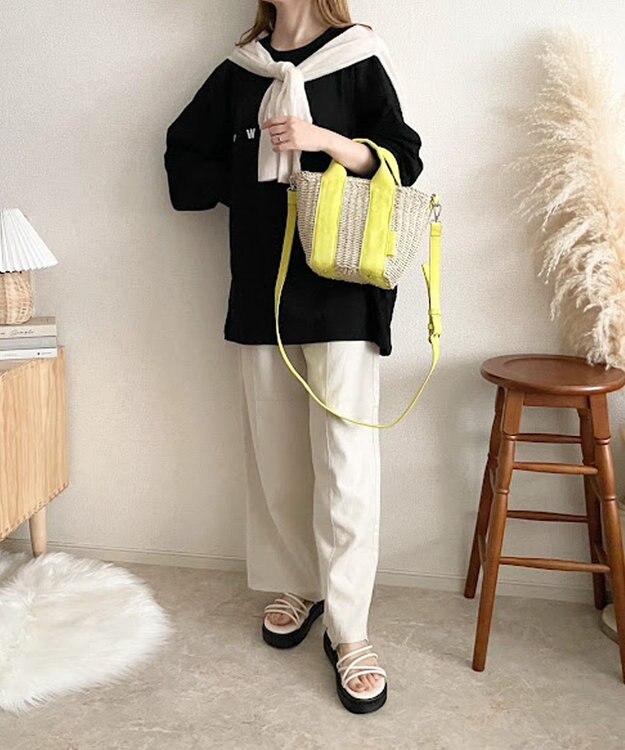 LA BAGAGERIE 【maison vert】【ペーパー素材使用】2WAYかごバッグ イエロー