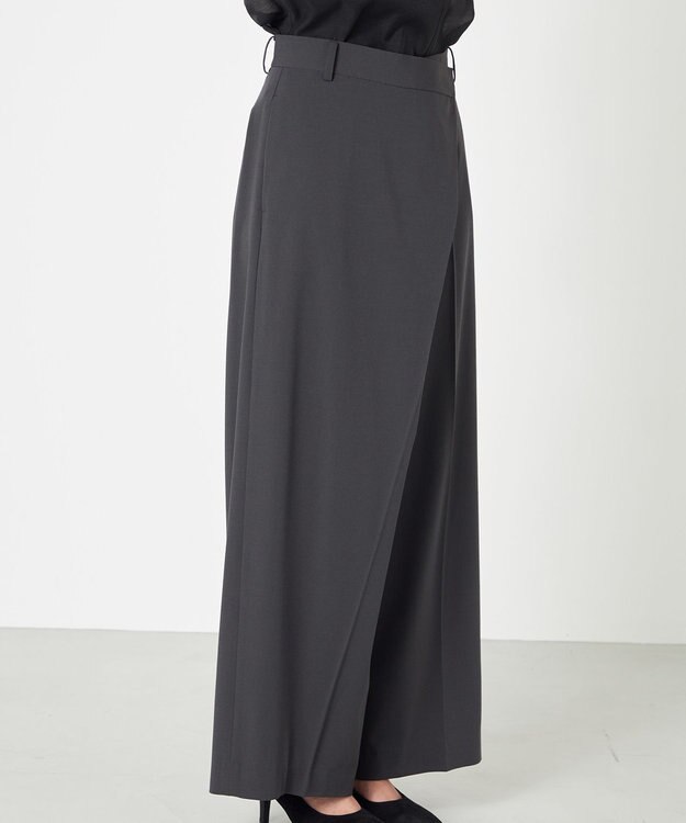 NAVE 【Nave・洗える】スパントロ ワイドラップパンツ グレー系