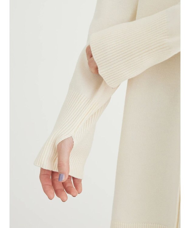 Green Parks もちやわ　ニットチュニック Off White