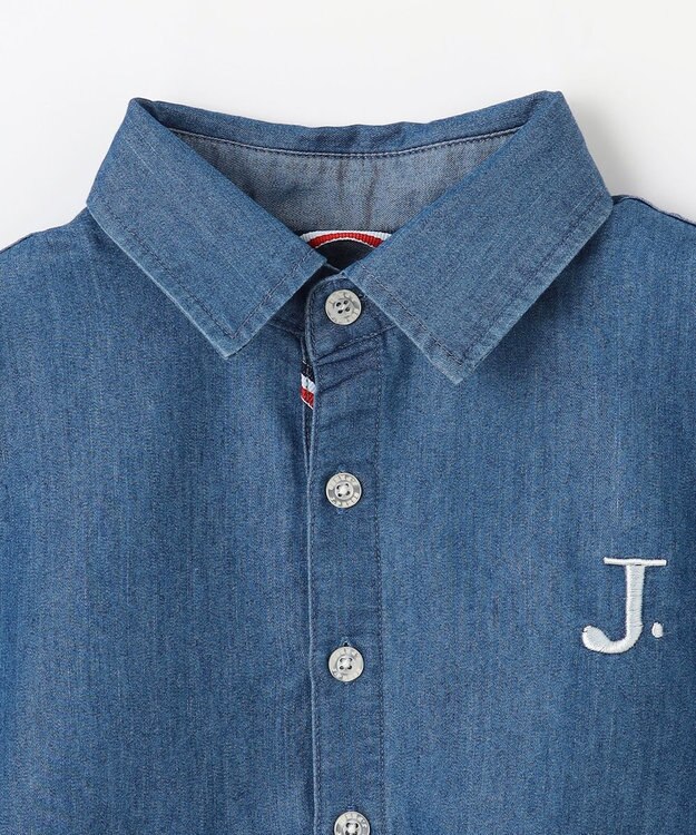J.PRESS KIDS 【100-130cm】4.5オンス TC デニム 半袖シャツ ネイビー系