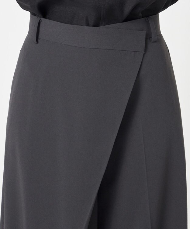 NAVE 【Nave・洗える】スパントロ ワイドラップパンツ グレー系