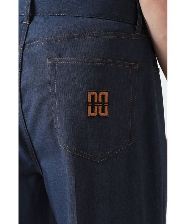 DAKS ステッチストレートパンツ ネイビー