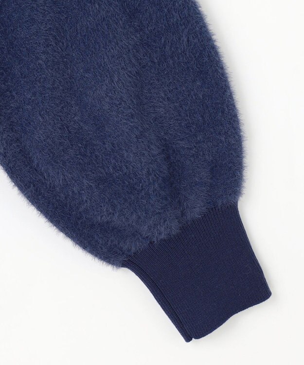 ANY L フェザーカーディガン×ニットスカートセットアップ ネイビー