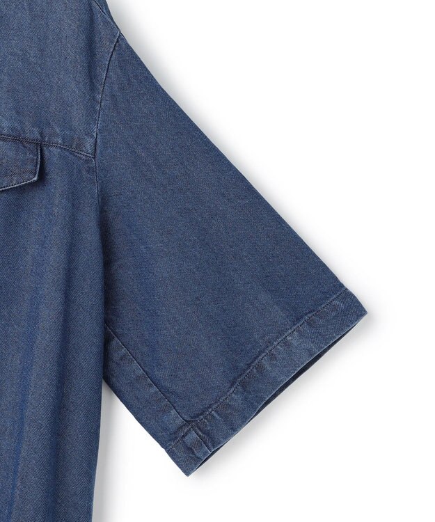 ICB L ナチュラルソフトデニム クロップドジャケット バイオデニム