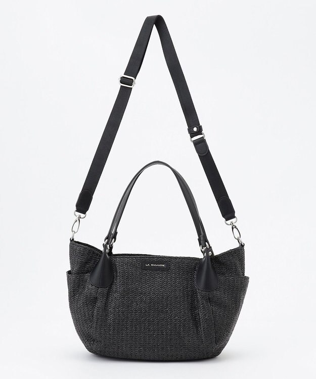 LA BAGAGERIE つまみハンドル　サマー2wayミニトートバッグ ブラック