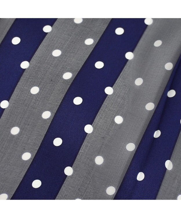 Marca 【Marcaオリジナル】サテンストライプドット 小判 サテンストライプ スカーフ ネイビー