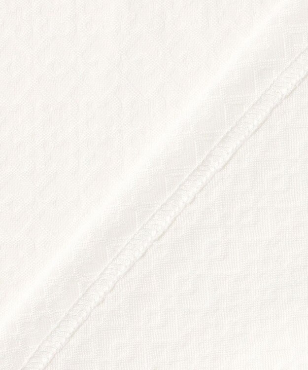 23区GOLF 【WOMEN】モノグラムジャガード長袖ポロシャツ ホワイト系