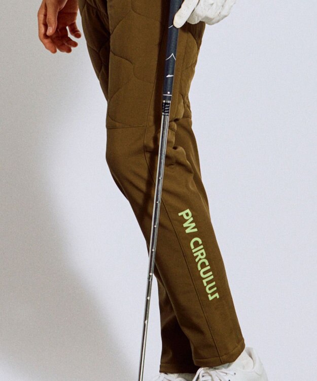 PW CIRCULUS 【撥水加工 / ストレッチ】【MEN】キルティング中綿パンツ ゴルフ カーキ系