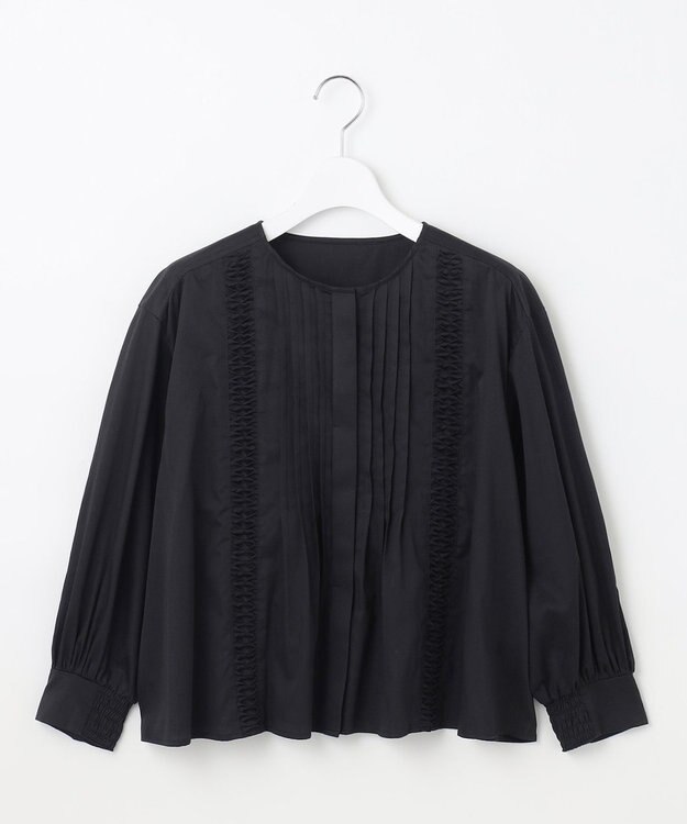 23区 S 【SLOW/一部店舗限定】ウォッシュドコットンサテン ブラウス ブラック系