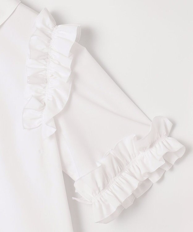 #Newans ロマンティックフリルディテールシャツ ホワイト