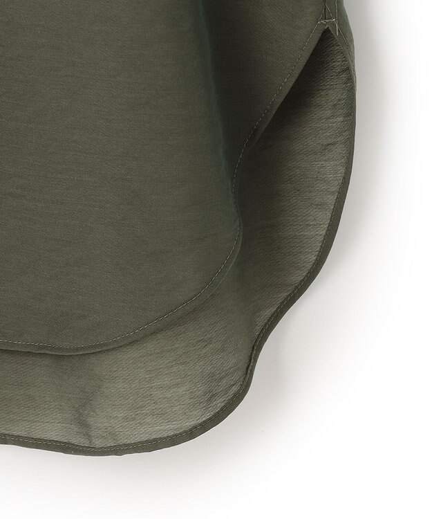 23区 【洗える】バンドカラー シアー シャツ カーキ系