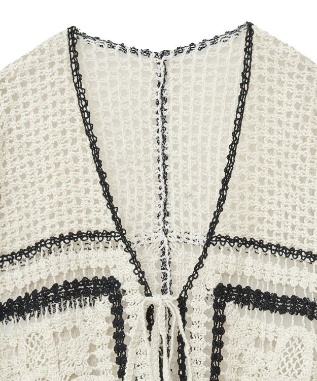 Green Parks ・ＥＬＥＮＣＡＲＥ　ＤＵＥ　カギ針風レースカーデ Ivory