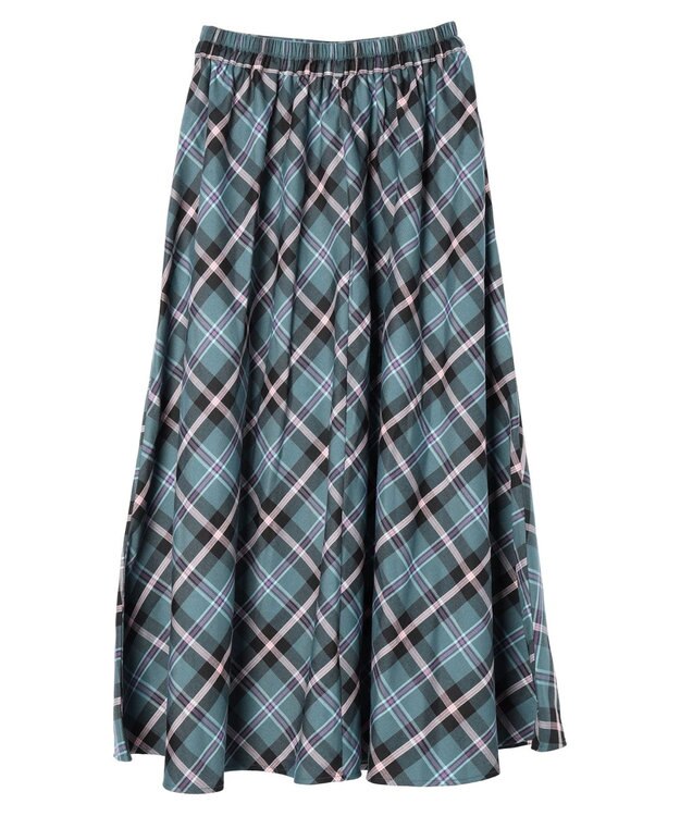 Green Parks ・Ｐｅｔｉｔ　Ｆｌｅｕｒ　バイヤスチェックフレアスカート Green