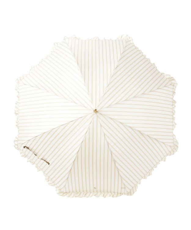 MOONBAT POLO RALPH LAUREN（ポロ ラルフローレン） 長傘 ストライプ×フリル ベージュ