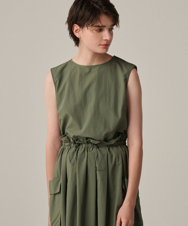 uncrave 【撥水・洗濯機洗い可】ライトプルーフナイロン ブラウス（uncrave WHITE） カーキ