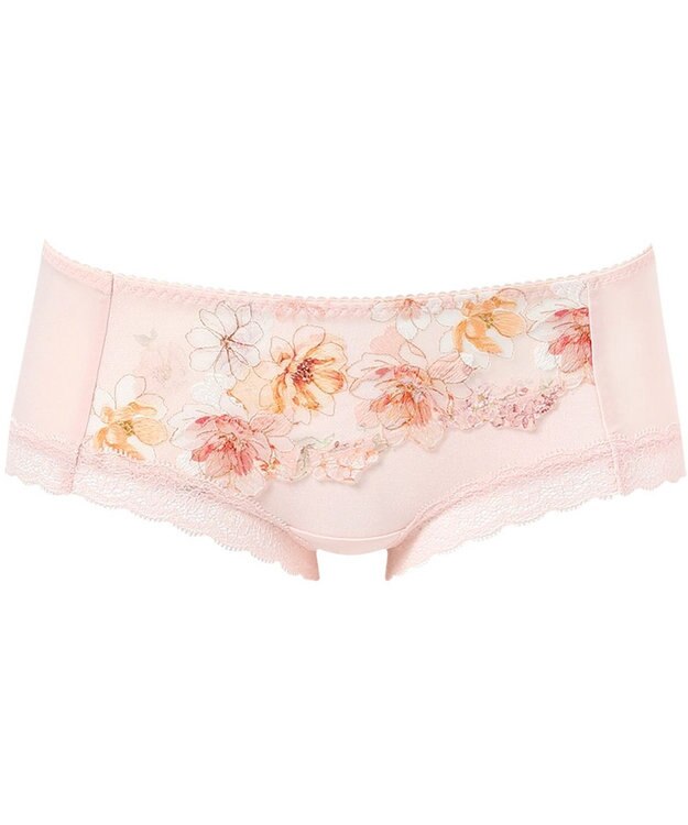 WACOAL ボーイレングス ショーツ 【リボンブラ 脇すっきり】 BXB443とペア はきこみ丈あさめ やわらかく伸びる(バック) レディース PXB643 /ワコール シェルピンク