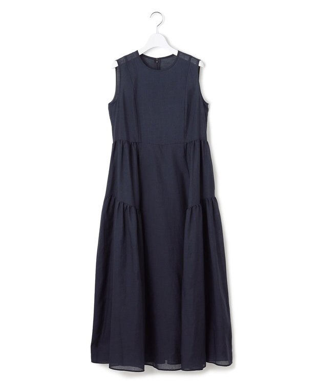 23区 【一部店舗限定/接触冷感/洗える】ラミータンブラー ノースリーブ ワンピース ネイビー系