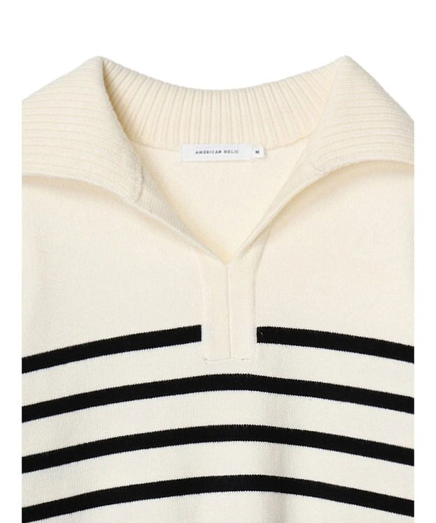 AMERICAN HOLIC バイパチ衿付きニットチュニック Ivory