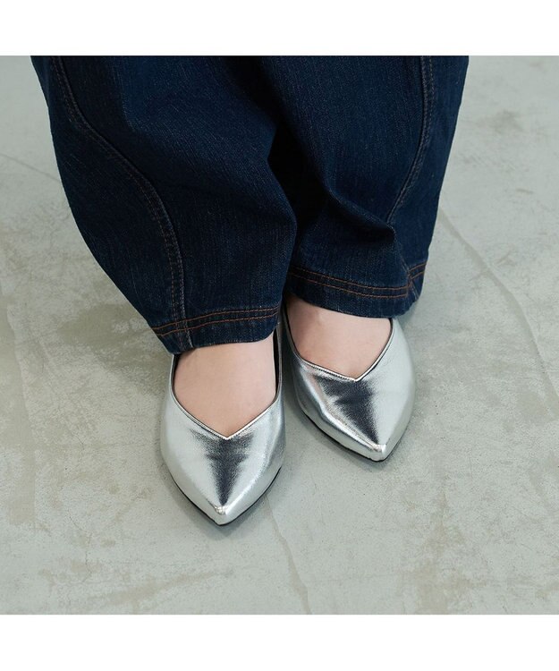MODE ET JACOMO <carino>【レイン対応】プレーンパンプス シルバー